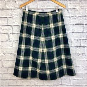 Vintage Pendleton Navy & Green Plaid Skirt